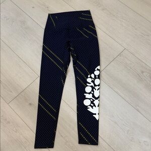 NWOT FP Movement Logo Navy and Gold Leggings Sz XS
